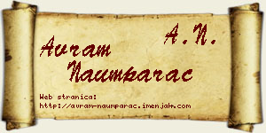 Avram Naumparac vizit kartica